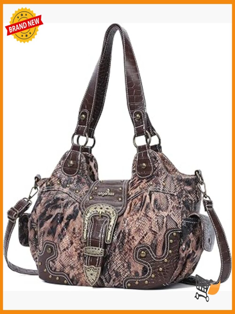 Vegan Leather Hobo Bag Crossbody Shoulder Tote Large Capacity Handbag - Picture 1 of 7